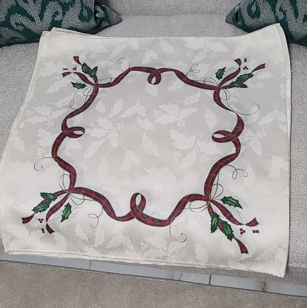 SET of 9 Holiday Nouveau Napkins by Lenox